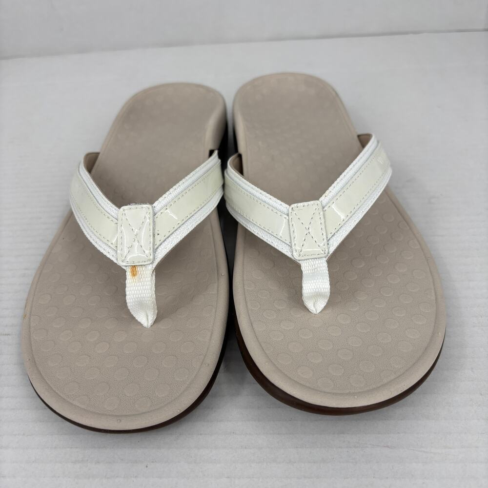 Vionic Tide II Thong Sandals Womens Size 12 White Orthotic Flip Flop FLAW - Picture 8 of 12